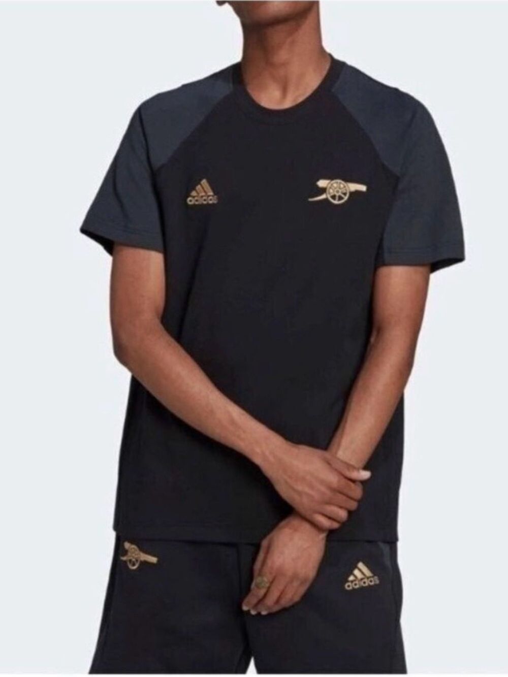 Rare! Adidas Arsenal Travel Tee - Black with Gold Accents